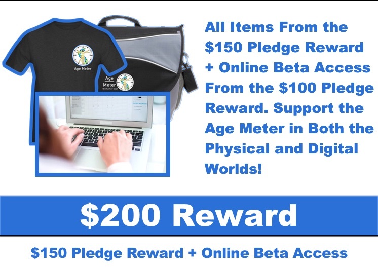 AgeMeter Campaign Reward Tote Bag, T-Shirt, and Online Beta Access