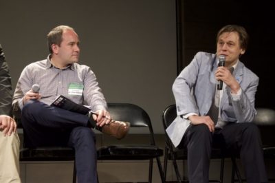 Vadim Gladyshev speaking at a panel during EARD2018.