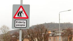 Elderly people road sign