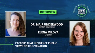 Elena Milova and Mair Underwood at Ending Age-Related Diseases 2020
