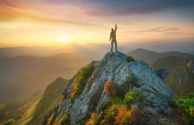 Man on mountain