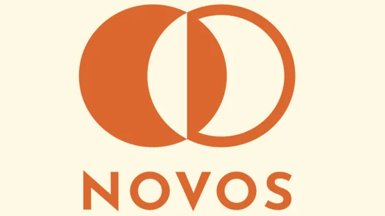 The NOVOS company logo in orange