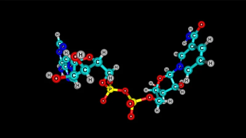 A depiction of NAD on a black background