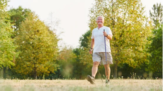 Senior man walking