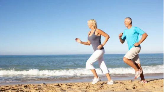 Older people running