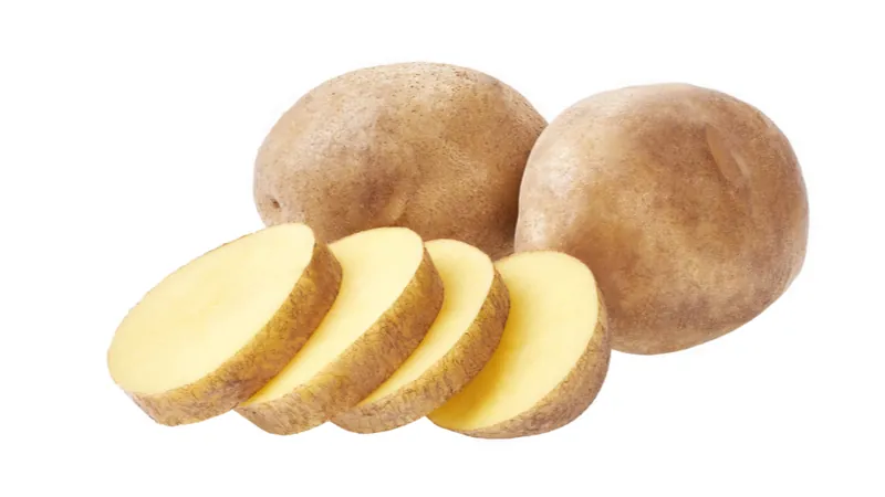Sliced potatoes